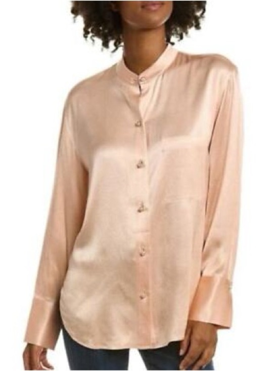 Vince Tops - Vince Peach Opal Satin Relaxed Fit Blouse